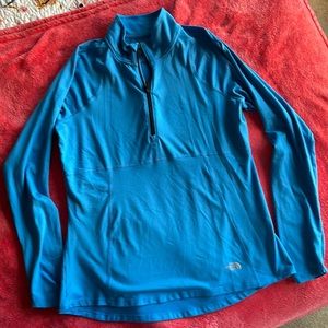 North Face 1/4 zip, Blue, medium